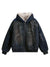 Washed Denim Fur Hooded Jacket - 1125