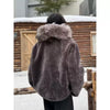 Fur Hooded Quilted Sherpa Jacket - 1128