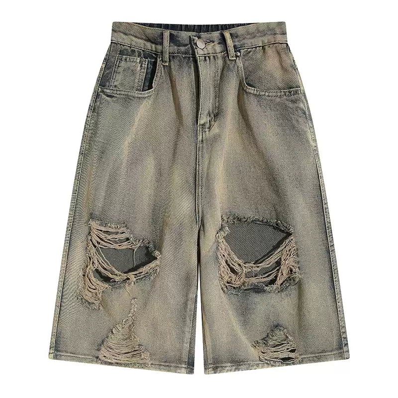 Wasteland Style Ripped And Dirty Denim Jort - 1149