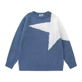 Star Contrast Knit Sweater - 1142