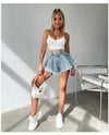 Diamond With Holes Denim High Waist Shorts - XoKool